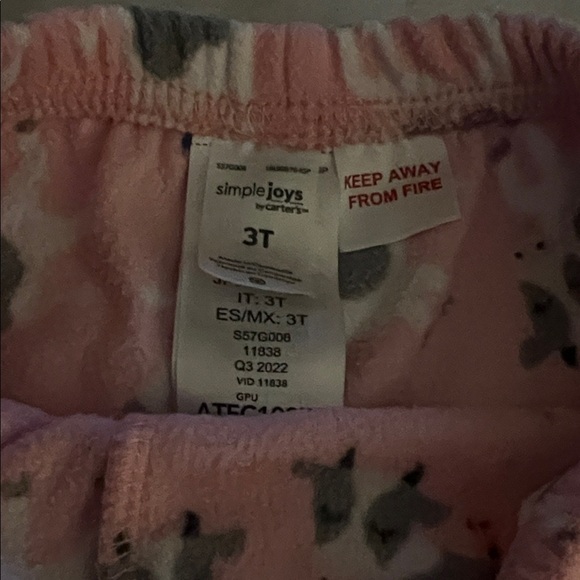 Carter's Pink Cow Print Kids Pajama Bottoms - Picture 2 of 5